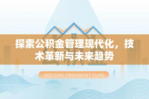周至探索公积金管理现代化，技术革新与未来趋势