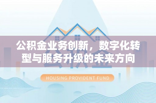 周至公积金业务创新，数字化转型与服务升级的未来方向
