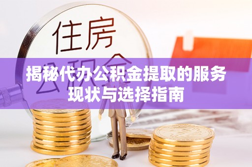 周至揭秘代办公积金提取的服务现状与选择指南
